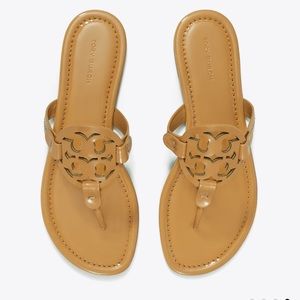 Tory Burch Miller Patent Leather Sandal Tan